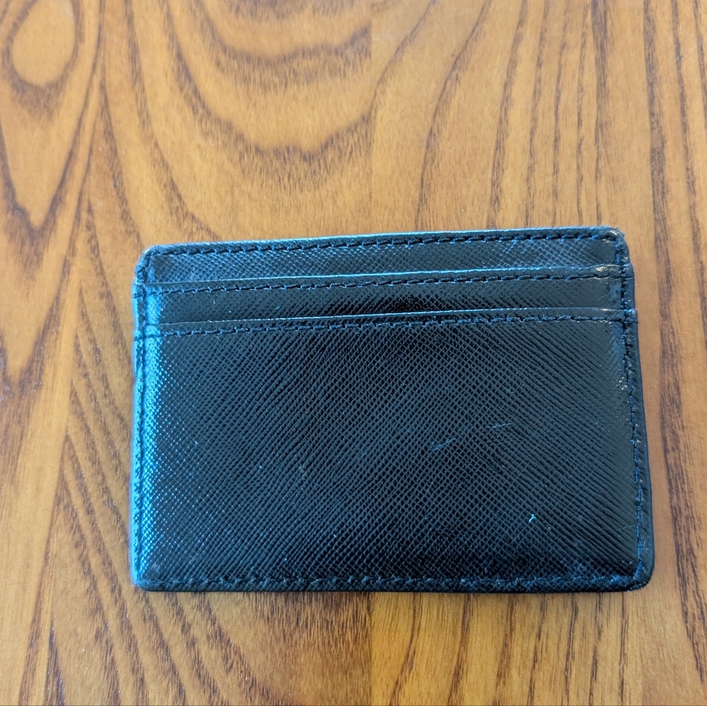 Tory Burch Black Leather Card Holder - Picture 2 of 4